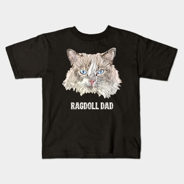 Ragdoll Dad Father's Day Gift Kids T-Shirt by DoggyStyles